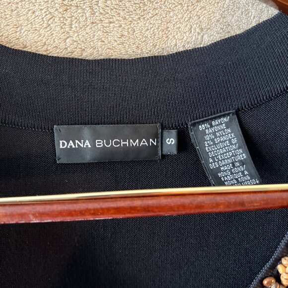 Dana Buckman, Size M, Black knit with embroidery and beading around the neckline - Picture 3 of 5